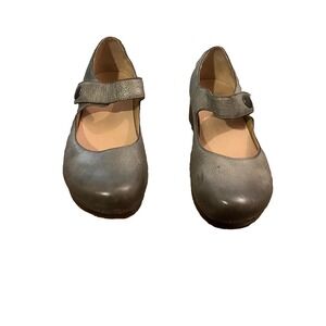 Dansko Mary Jane Leather Clogs 40 Comfort Gray